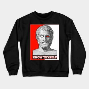 Thales Red And White Design With Short Quote Crewneck Sweatshirt